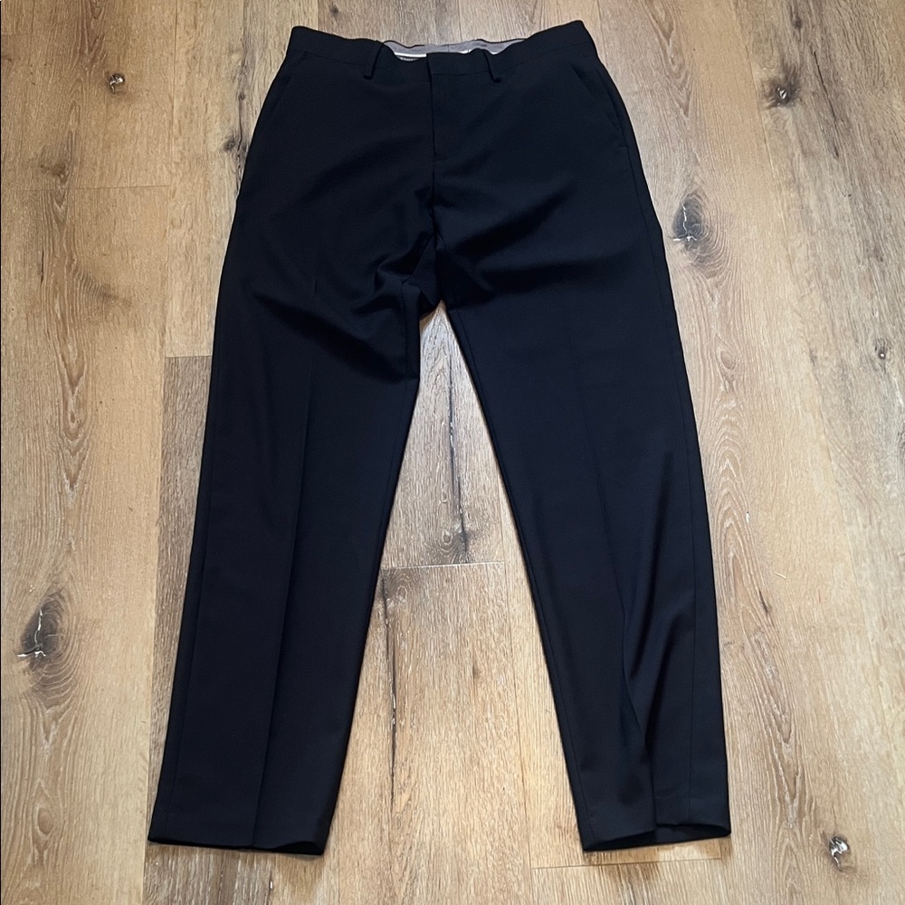Haggar Straight Fit Men's Black Dress Pants Premium Stretch 30x32
